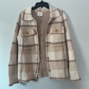 Pink Rose Herringbone Knit Sweater